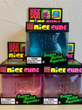 Schylling NeeDoh Nice Cube Set of 3 - Pink, Purple & Blue